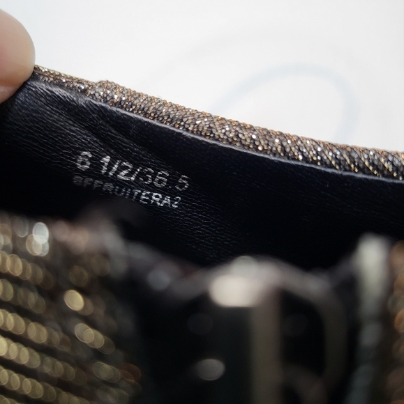 B Brian Atwood Fruitera ankle booties sparkly fabric ankle strap size 6.5 - Picture 11 of 12